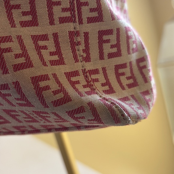 Fendi Burgundy and Tan Small Tote Bag - Picture 7 of 15